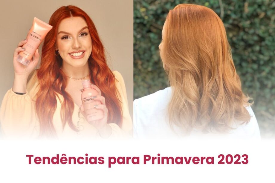 Duas modelos ruivas destacando as tendências para primavera 2023.